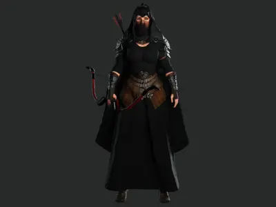 AAA 3D FANTASY CHARACTER - BEAUTIFUL ARABIC QUEEN  WARRIOR  Low-poly 3D model