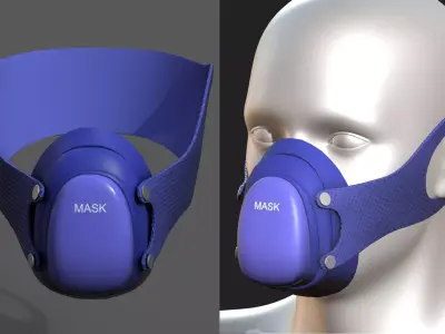 Gas mask respirator military combat 3d model  Low-poly 3D model