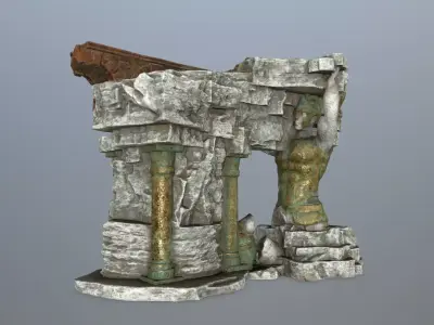 old temple  Low-poly 3D model get
