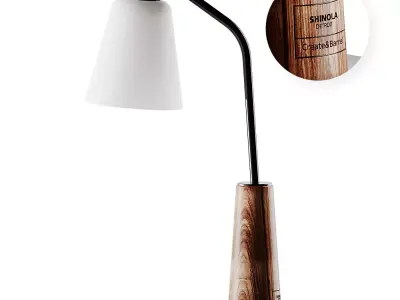 Shinola Book Milk Glass and Metal Desk Lamp 3D model