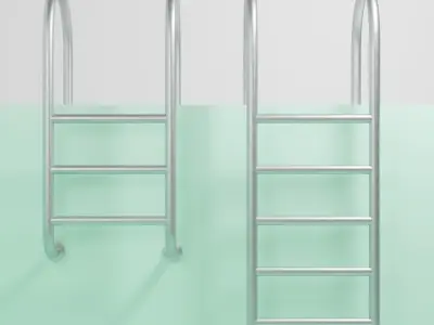PBR Low Poly Pool Ladder Free low-poly 3D model