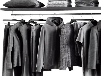 Minimal Luxury Wardrobe Display 08 3D model