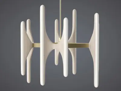 Bleached Ash and Onyx Chandelier 3D model