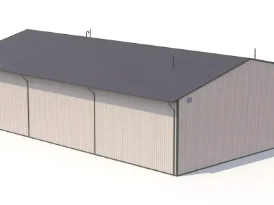 2 Industrial Buildings PBR 3D Model Pack