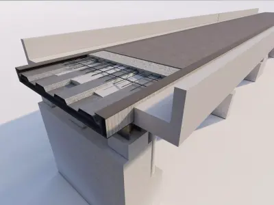 Structural engineering of Metal bridge structure 3D model shop