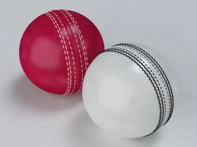 Cricket Ball Standard and Warn Low-poly 3D model