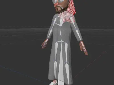 Arab man Rigged Character 3d Model  Low-poly 3D model