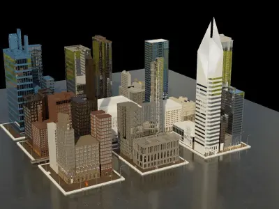 city model Low-poly 3D model