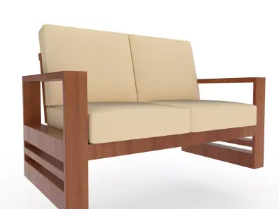 Two seater sofa Free low-poly 3D model