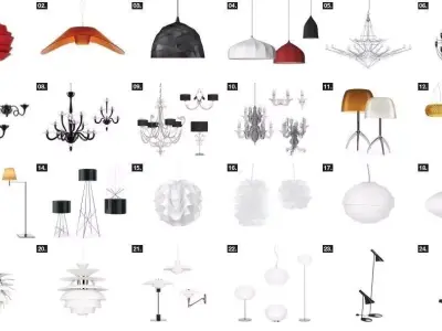 Collection Of lights and Table Lamp 24 model 3D model
