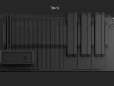 Sci Fi Concept Animated Container with interior 3D model