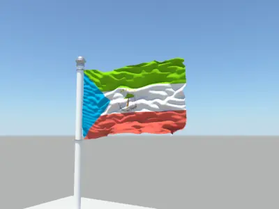 Equatorial Guinea flag 3D model