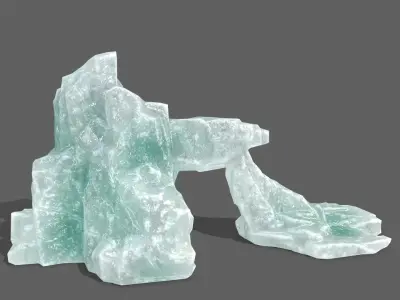 Ice Set piece of aquamarine Low-poly 3D model