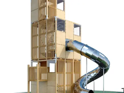 Children play complex Tower 3D model