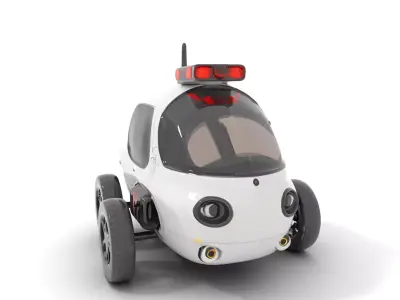 Futuristic Surveillance Robot Vehicle Model Pack Low-poly 3D model