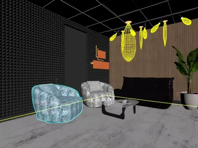 Modern Studio Lounge 3D Scene 3D model