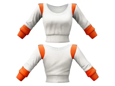 Fashionable Casual Winter Outfit Sweater Jeans Shoes Low-poly 3D model