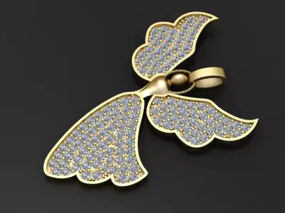 Diamond Angel Pendant 3D print model