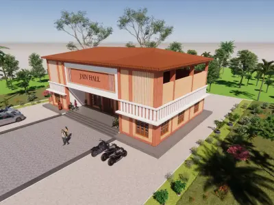 Modern Community Hall - Multipurpose Public Building 3D model