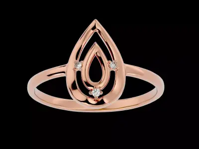 Light Minimalist Diamond Ring Earrings Pendant Set 3D print model