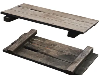  Wooden bridge  Low-poly 3D model