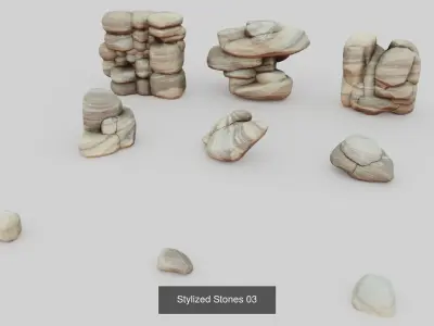 Stylized Stones 3D Model Pack
