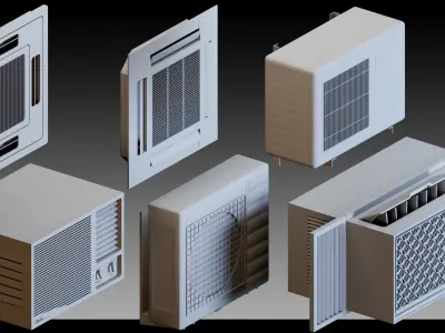 110 Air conditioners- Kitbash- High detail 3d models 3D model