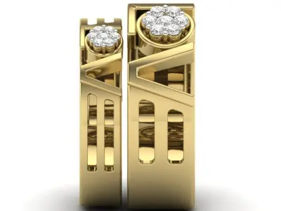 Couple Band Ring 3dm stl render detail  3D print model