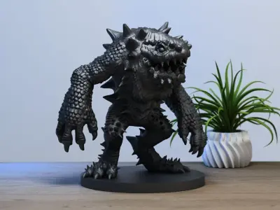 Demon dragon creature miniature  Cyborg miniature  3D print model