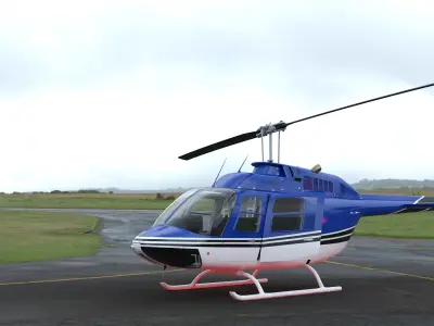  Bell 206B5 JetRanger Helicopter Rigged for Cinema 4D 