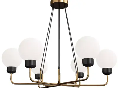 Andresa Chandelier 6 Balls Low-poly 3D model