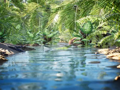 Desert Oasis 41 Assets Low-poly 3D model