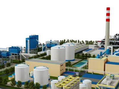 Chemical Factory Scene 3D model 3D model