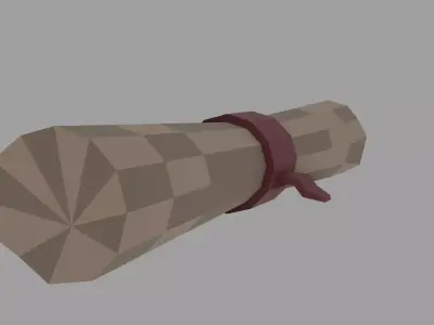 Low Poly Stylized Scroll Game Ready Low-poly 3D model