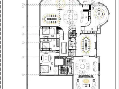 Classic One-Story Villa Plan Pack  3 Unique 3D model