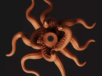 Kraken Tentacle Lamp Stand  Cthulhu Octopus Light Base 3D print model