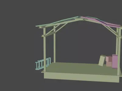 Industrial Cargo Model -blander-Game  Realistic Low-poly 3D model