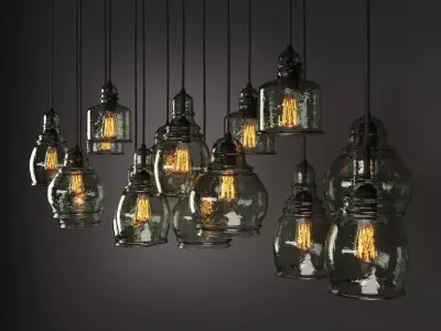 PAXTON GLASS 16-LIGHT PENDANT 3D model