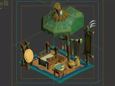 City - hairdresser booth 3D model