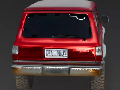Realistic Red SUV 3D Model 3D Model Low-poly 3D model