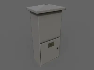 PBR Electric Box Grey V4 Low-poly 3D model