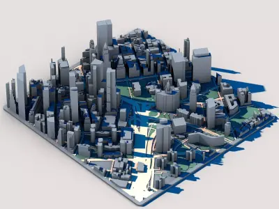 Manhattan Skyline New York City NYC Architecture Collection 3D model