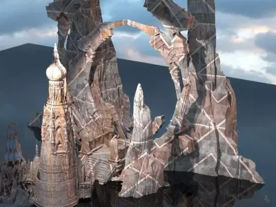 Al Khali Titan rocks 3D model