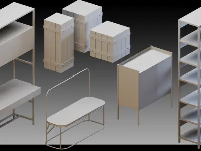 96 Interior Objects- Vol 02- High detail 3d models 3D model