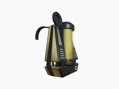 SciFi Backpack J03 Black Gold - Fashion Character Design Low-poly 3D model