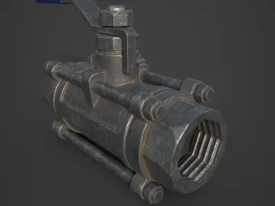 pipe valve  Low-poly 3D model