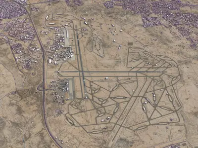 Taif Airport Low-poly 3D model