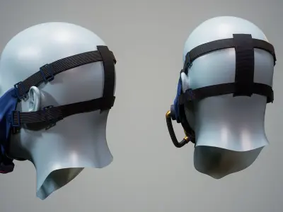 Cyber Mask 01 Low-poly 3D model