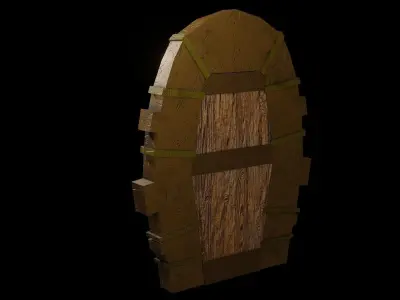 Door stylized Low-poly 3D model