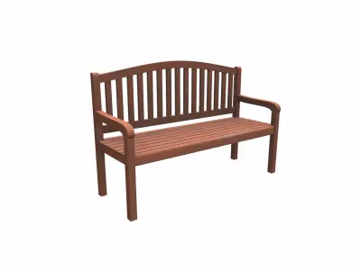 bench Low-poly 3D model 3
